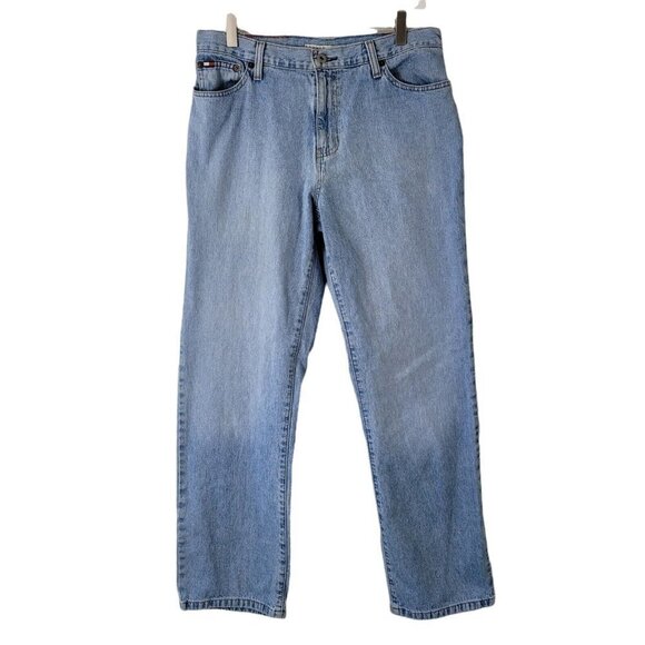 Y2K Tommy Hilfiger Jeans Sz 10 Women's Boyfriend Jeans Light Wash 2005 Casual - Picture 1 of 12